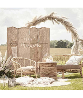 cercle en bois et macramé LOVE