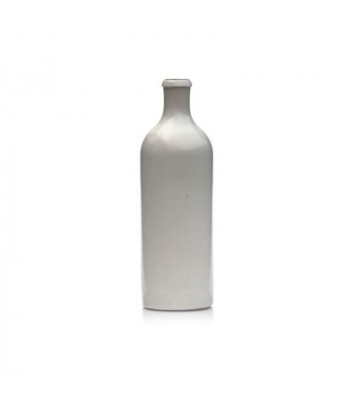 Vase bouteille en grès blanc