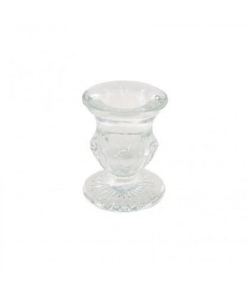 Bougeoir flambeau en verre transparent