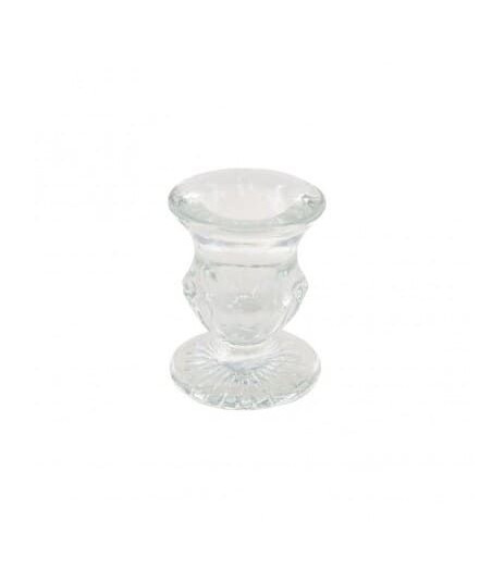 Bougeoir flambeau en verre transparent