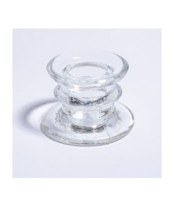 Bougeoir en verre transparent