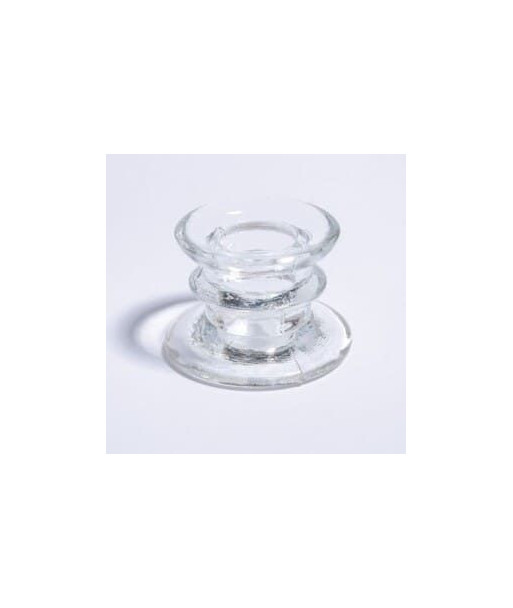 Bougeoir en verre transparent