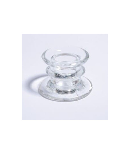 Bougeoir en verre transparent