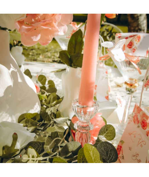 Bougeoir vintage en verre transparent