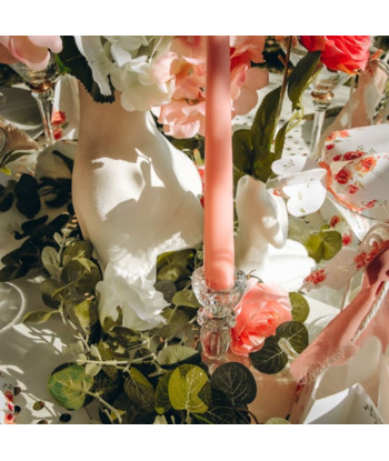 Bougeoir vintage en verre transparent