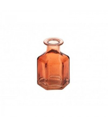 Vase hexagonal en verre terracotta