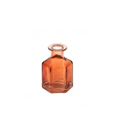 Vase hexagonal en verre terracotta
