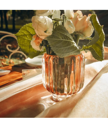 Vase rainuré terracotta ambré