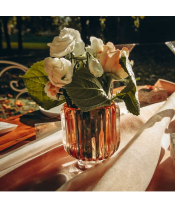 Vase rainuré terracotta ambré