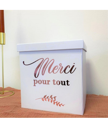 Urne de mariage rose gold "merci pour tout"
