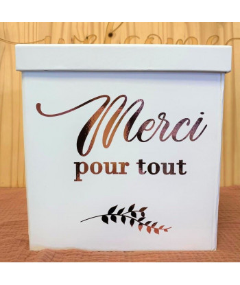 Urne de mariage rose gold "merci pour tout"