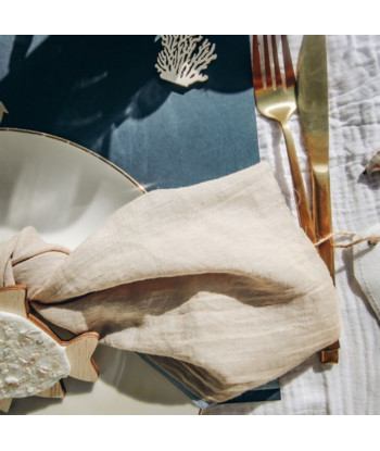 Chemin de table en mousseline sable