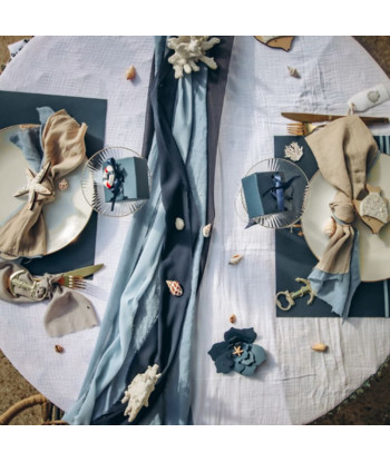 Chemin de table en mousseline sable