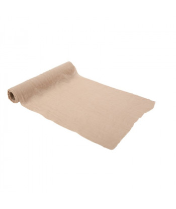 Chemin de table en mousseline sable