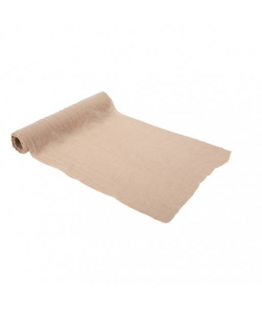 Chemin de table en mousseline sable