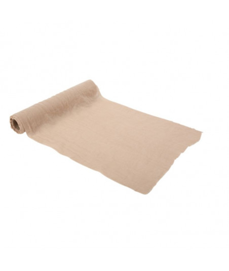 Chemin de table en mousseline sable