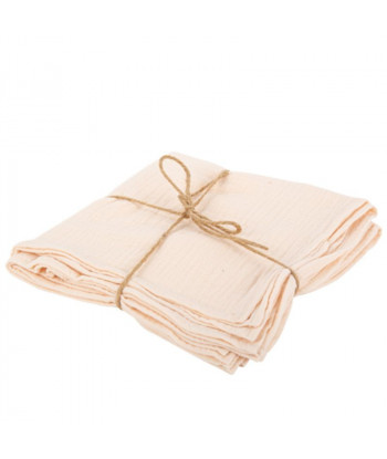 Lot de 4 serviettes gaze de coton blush