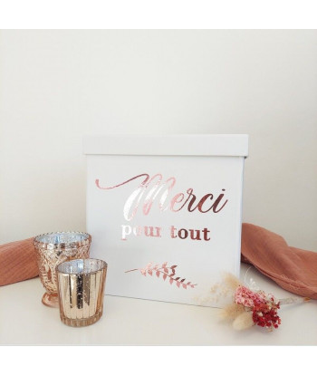 Urne de mariage rose gold "merci pour tout"