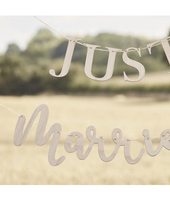 Guirlande de mariage en bois "Just Married"