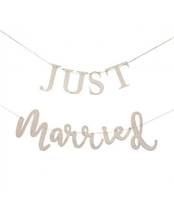 Guirlande de mariage en bois "Just Married"