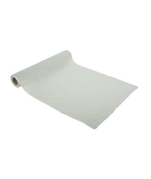 Chemin de table en mousseline vert eucalyptus