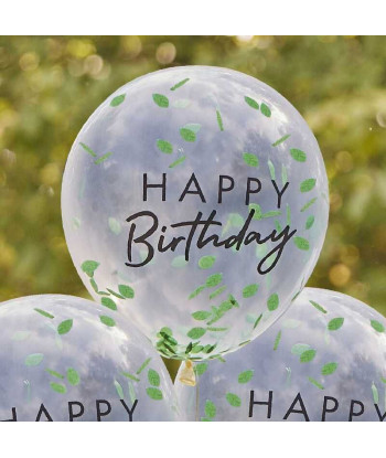 Ballons confettis "Happy Birthday"