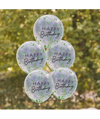 Ballons confettis "Happy Birthday"