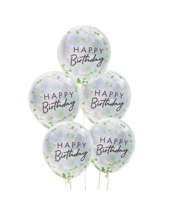 Ballons confettis "Happy Birthday"