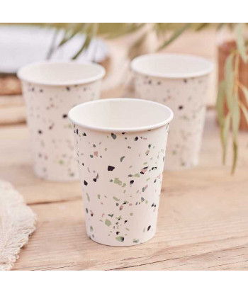 Gobelets en papier imprimés Terrazzo