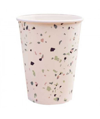 Gobelets en papier imprimés Terrazzo
