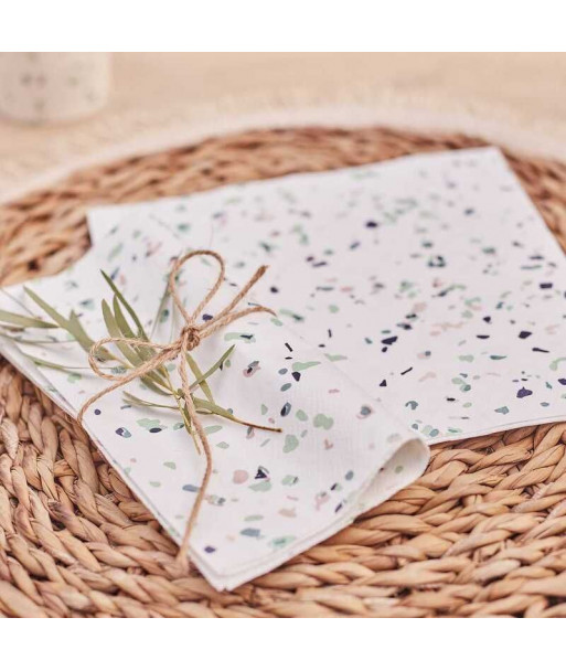 Serviettes en papier imprimées Terrazzo