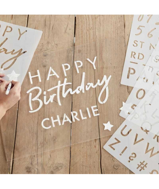 Pochoirs pour chiffres et lettres d'anniversaire
