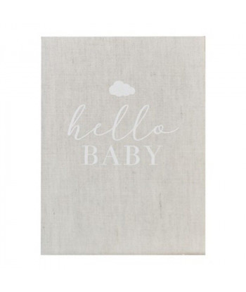 Livre d'or bébé “Hello Baby” avec couverture en lin
