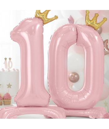 Ballon '1' rose clair