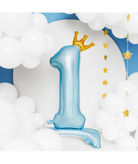 Ballon '1' bleu ciel