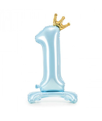 Ballon '1' bleu ciel
