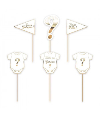 Lot de décoration pour gâteaux - gender reveal