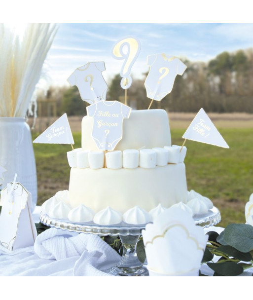 Lot de décoration pour gâteaux - gender reveal