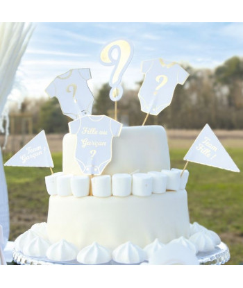 Lot de décoration pour gâteaux - gender reveal