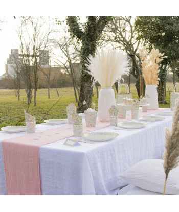 Gobelets fleurs liberty liberty rose, jaune et or x8