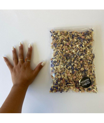 Confettis biodégradables de fleurs séchées bleu