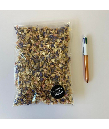 Confettis biodégradables de fleurs séchées bleu