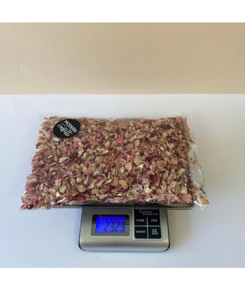 Confettis de fleurs séchées biodégradables rose et bordeaux