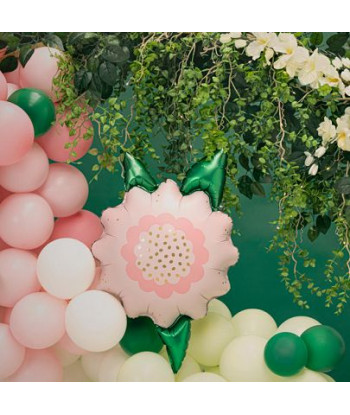 Ballon fleurs géante rose