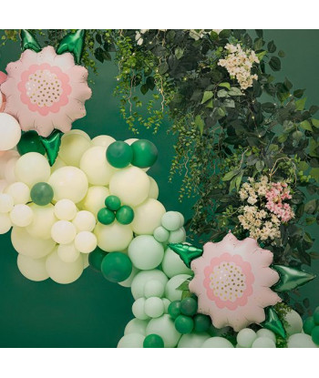 Ballon fleurs géante rose