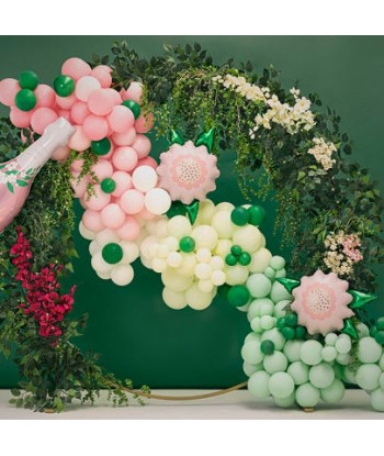 Ballon fleurs géante rose