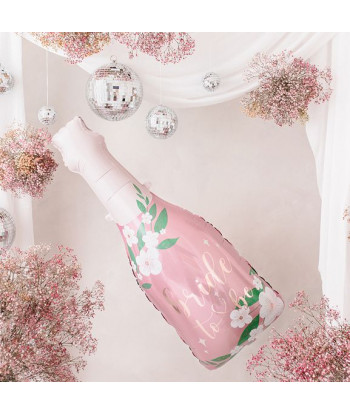 Ballon bouteille EVJF rose "bride to be"