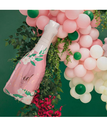 Ballon bouteille EVJF rose "bride to be"