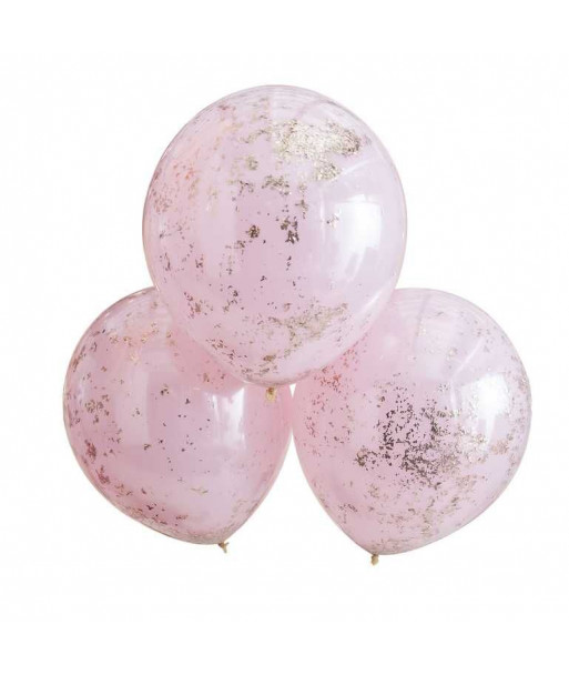 Ballons confettis rose gold double paroies