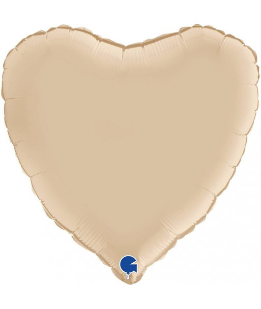 Ballon cœur - satin crème